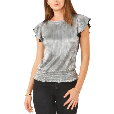 

28th - Park Женская рубашка-блузка с фольгированным топом BHFO 2320, Gunmetal black