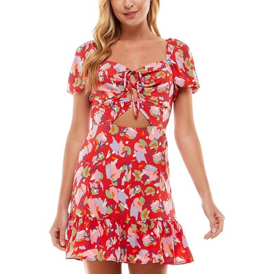 Женское красное дневное короткое мини-платье City Studios Juniors XL BHFO 2559