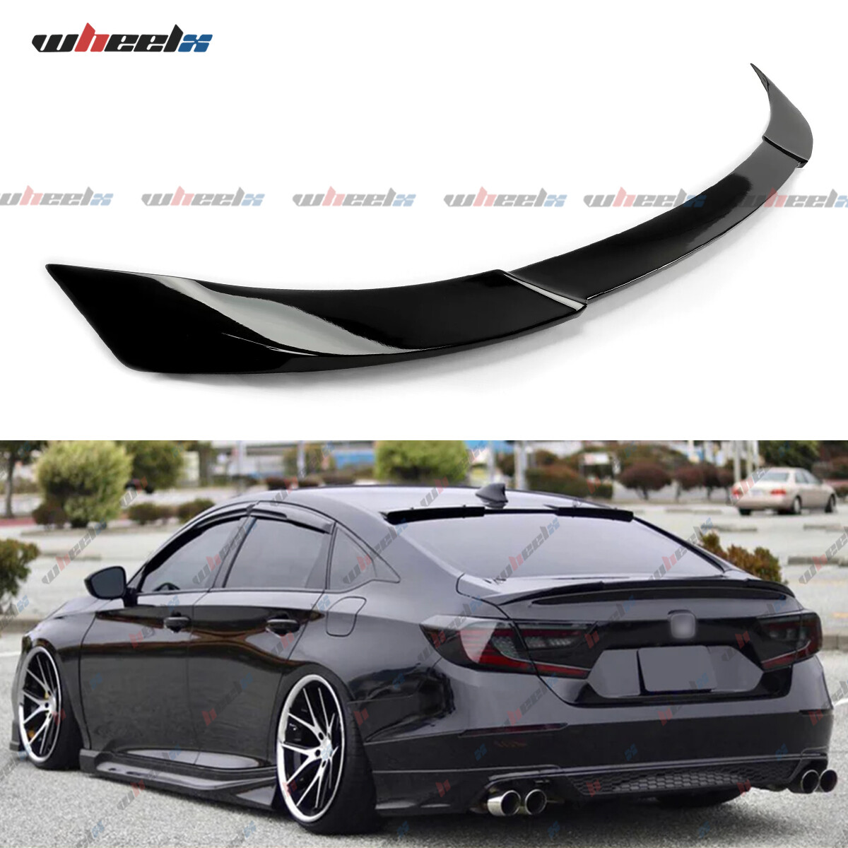 For 2018-2022 Honda Accord JDM Style Painted Gloss Black Trunk Lid Spoiler Wing