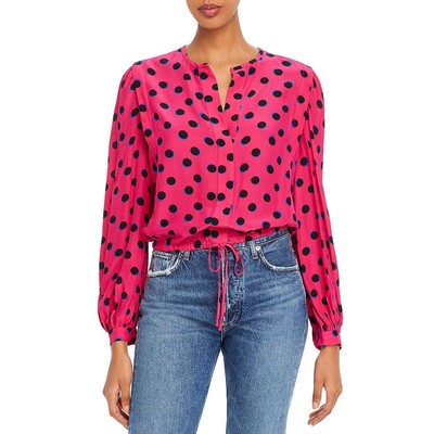 Женская прозрачная укороченная блузка с принтом Olina Pink от Derek Lam 10 Crosby 0 BHFO 1681