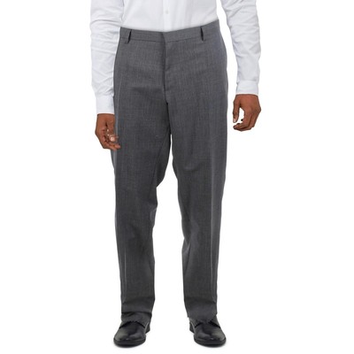 

BOSS Hugo Boss Мужские серые шерстяные офисные деловые брюки Брюки  BHFO 4105, Grey
