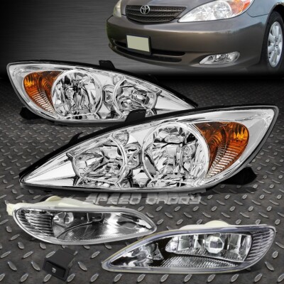 ХРОМИРОВАННЫЙ КОРПУС ФАРЫ + ПРОЗРАЧНЫЙ УГЛОВОЙ ФОНАРЬ + ПРОЗРАЧНАЯ ПРОТИВОТУМАННАЯ ФАРА ДЛЯ 02-04 CAMRY XV30