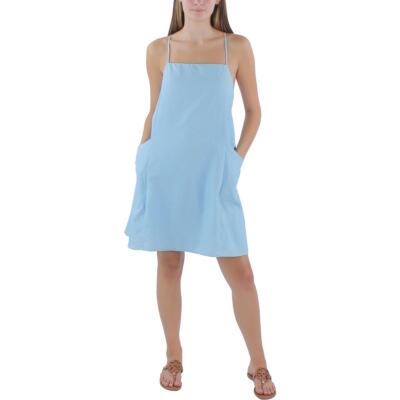 Gilli Womens Mini Square Neck Sleeveless Shift Dress BHFO 5076