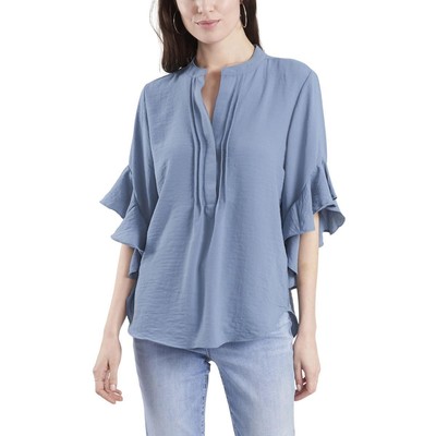 

Женская синяя блузка с защипами и низкими рукавами Vince Camuto, топ  BHFO 9281, Blue stone