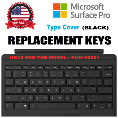REPLACEMENT KEYS FOR THE Microsoft Surface Pro Type COVER FMM-00001 BLACK