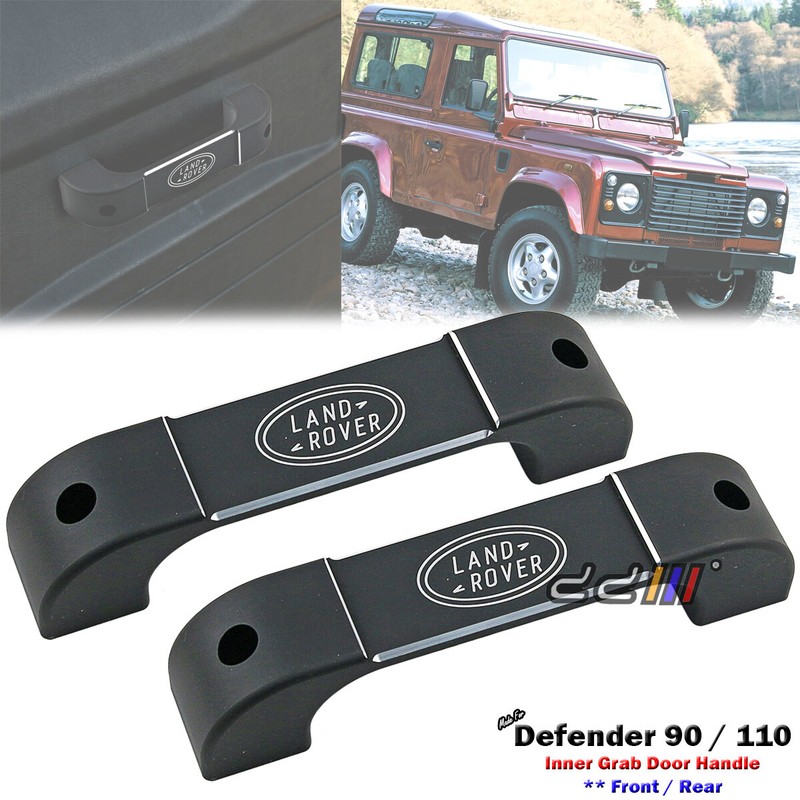 2pcs Black Aluminium Interior Door Grab Handle For Land Rover Defender 1990-2016