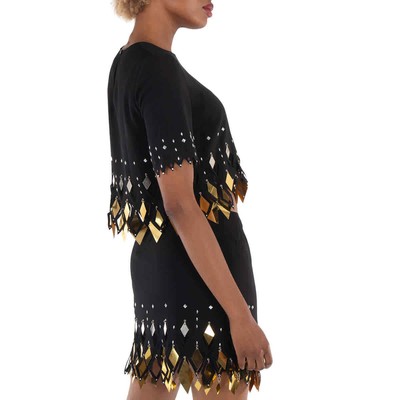 Pre-owned Rabanne Ladies Black Embellished Crop Top