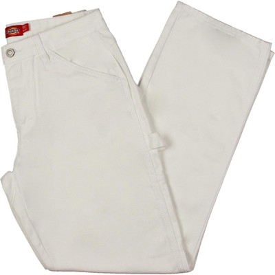 

Джинсы Dickies Womens White Denim Carpenter Straight Leg Jeans Junior  30 BHFO 2343, Белый
