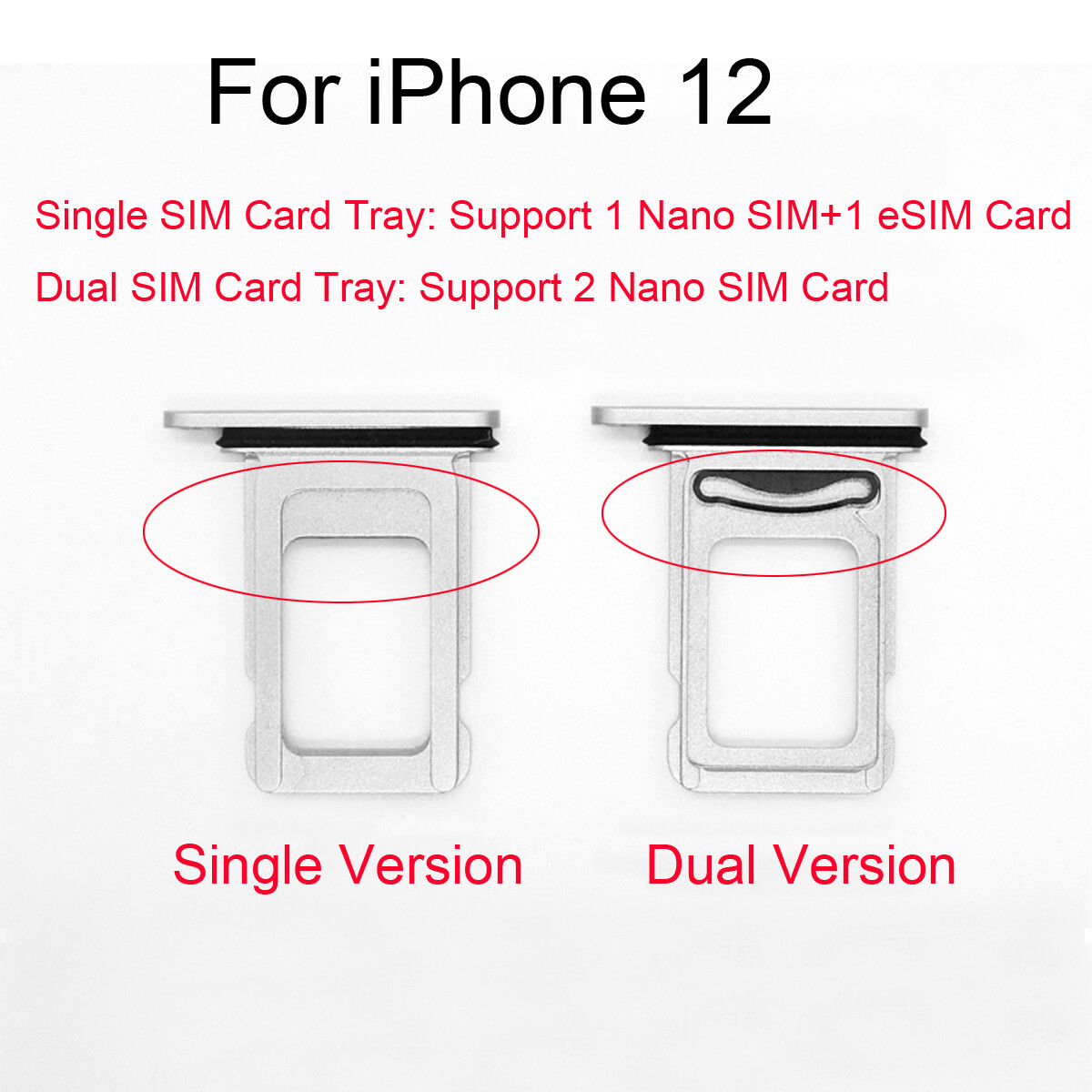 New OEM Single Dual Nano Sim Card Tray Holder For Apple iphone 12