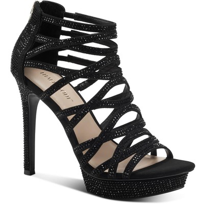 

Женские черные сандалии на платформе Thalia Sodi Silvia 8.5 Medium (B,M) BHFO 3685, Black microsuede, Silvia