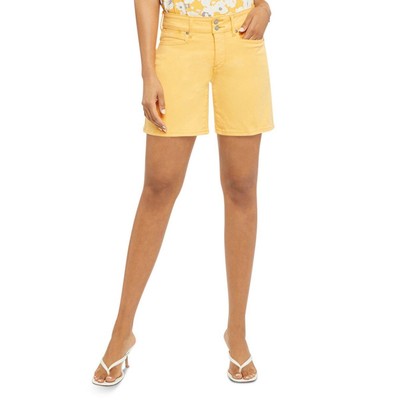 

Женские повседневные джинсовые шорты миди Roxanne желтого цвета NYDJ  BHFO 4429, Mango sorbet