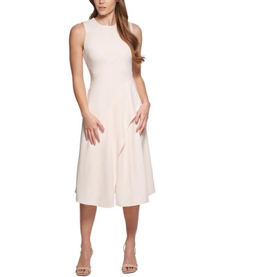 

Calvin Klein Womens Scuba Midi Dress без рукавов с облегающим силуэтом и расклешенной юбкой BHFO 1237, Розовый