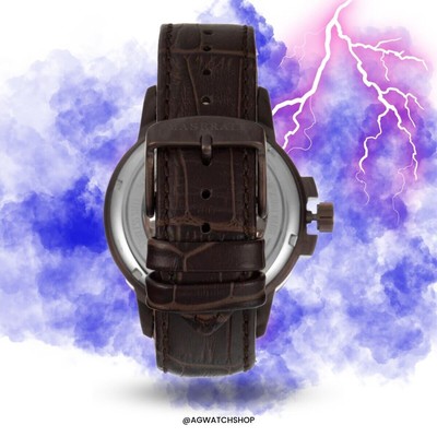 Pre-owned Maserati Ingegno Automatic Skeleton Dial Brown Men's Watch R8821119003