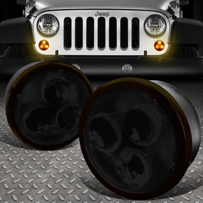 ДЛЯ 2007-2018 JEEP WRANGLER JK ПАРА ПЕРЕДНИХ СВЕТОДИОДНЫХ УКАЗАТЕЛЕЙ ПОВОРОТА С ДЫМЧАТЫМИ ЛИНЗАМИ/ЛАМПА