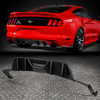 ДЛЯ FORD MUSTANG 2015-2017 ЗАДНИЙ ДИФФУЗОР С ЧЕТЫРЬМЯ РЕБРАМИ ABS + ПАРА БОКОВЫХ НАКЛАДОК НА КУЗОВ