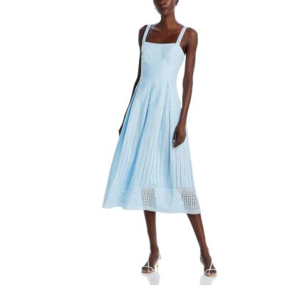 French Connection Womens Eyelet Layered Casual Midi Dress BHFO 9364