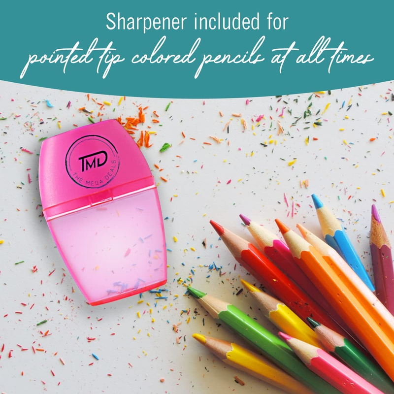 Colored Pencils with Sketch Book. Premium 50 Colored Pencils for Adult Coloring