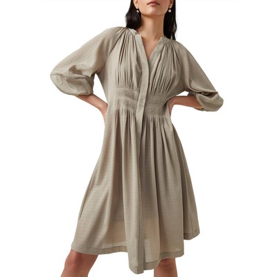 Короткое мини-платье в складку French Connection Womens Cora бежевого цвета 0 BHFO 2188