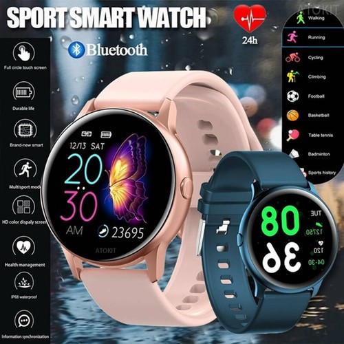 Damen Smartwatch Pulsuhr Schrittzähler Wasserdicht Armband Uhr Fitness Tracker 