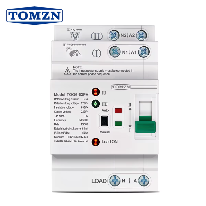 Din Rail ATS L N 220V Small Dual Power Automatic Transfer Electrical Selector Sw