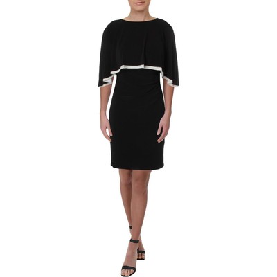 Женское платье Abriel из ч/б трикотажа с накидкой Lauren Ralph Lauren 12 BHFO 0578