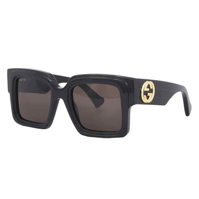 Pre-owned Gucci Brown Rectangular Ladies Sunglasses Gg1307s 001 51 Gg1307s 001 51