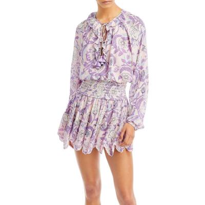 

Hemant - Nandita Женское розовое короткое вечернее мини-платье с принтом  BHFO 7103, Pink/lilac