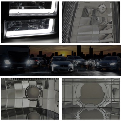 For 91-94 Ford Explorer L-Shape LED DRL Headlight+Bumper Lamp Clear Side Smoked