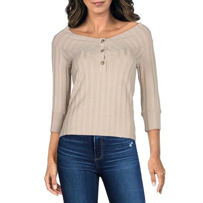 

Женский ребристый топ Helena с V-образным вырезом и планкой 1/2 LNA Clothing BHFO 3510, Sand