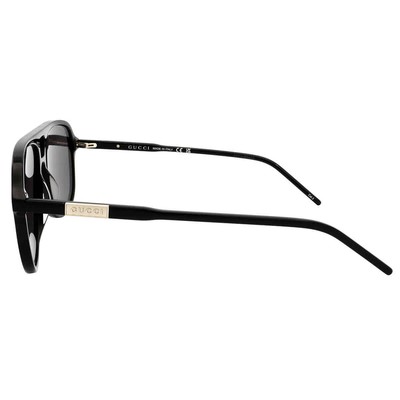 Pre-owned Gucci Grey Navigator Men's Sunglasses Gg1156s 001 57 Gg1156s 001 57 In Gray