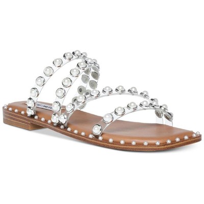 

Steve Madden Womens Skyler Slip On Flat Sandals Shoes 9.5 Medium (B,M) BHFO 4747, Ясный