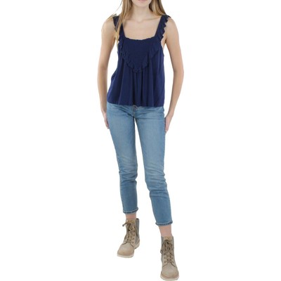 

Укороченная майка Aqua Womens Navy с оборками  BHFO 9195