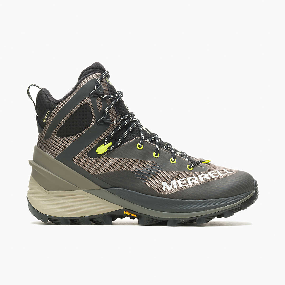 Pre-owned Merrell Mens  Rogue Hiker Mid Gore Tex Boulder Waterproof Mesh Hiking Shoes In Gray