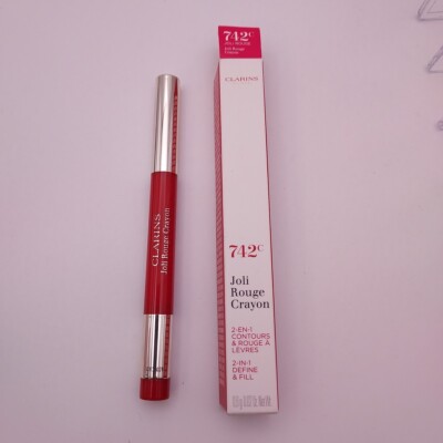 Clarins Joli Rouge Lip Crayon 2 in 1 Define & Fill 742C JOLI ROUGE 
