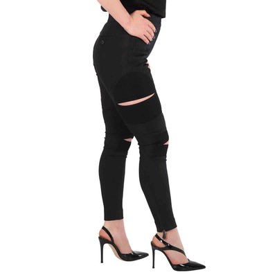 BURBERRY BURBERRY LADIES BLACK CUT-OUT PANEL TECHNICAL TWILL SKINNY FIT TROUSERS
