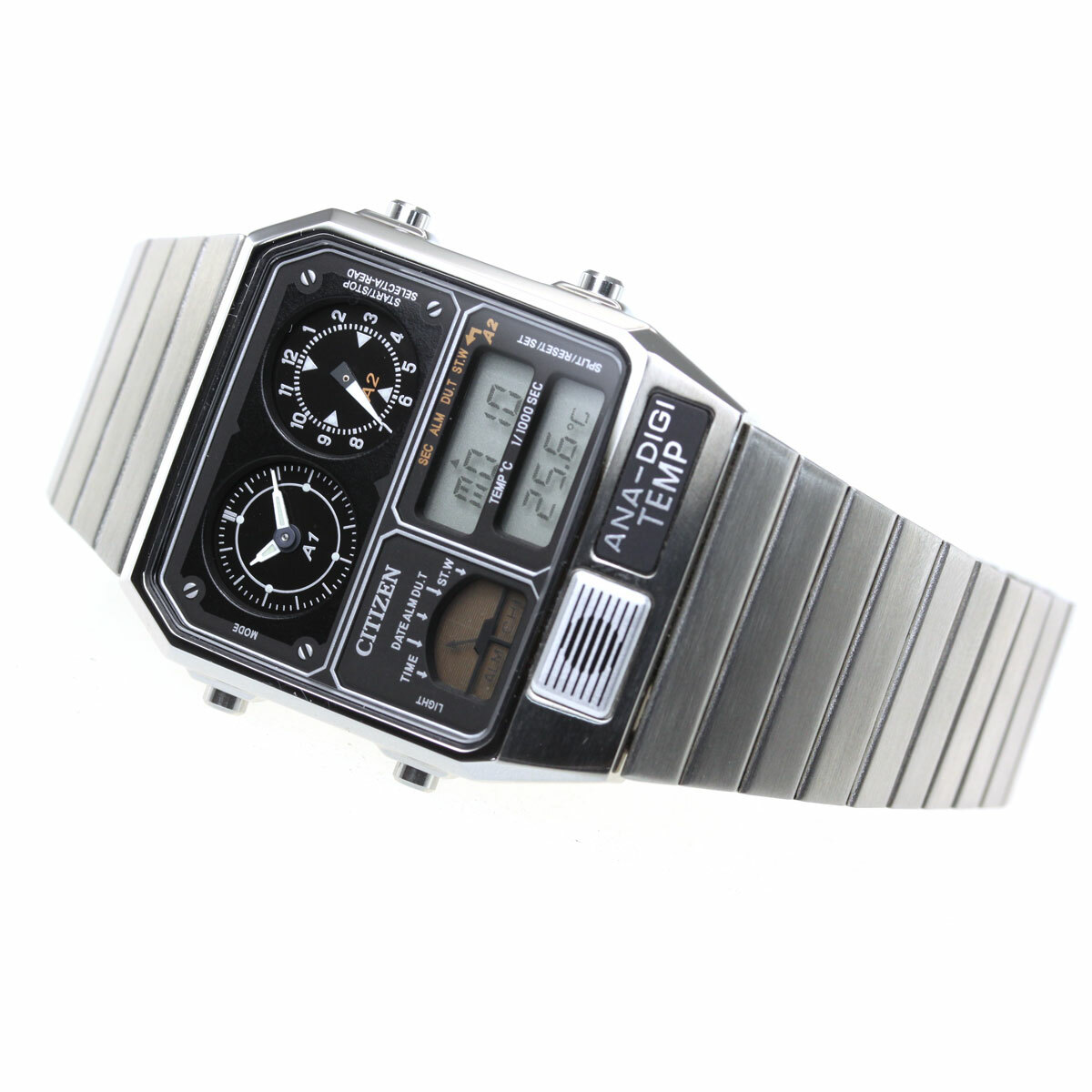 Pre-owned Citizen Ana-digi Temp Reprinted Edition Silver Jg2101-78e F/s From Japan