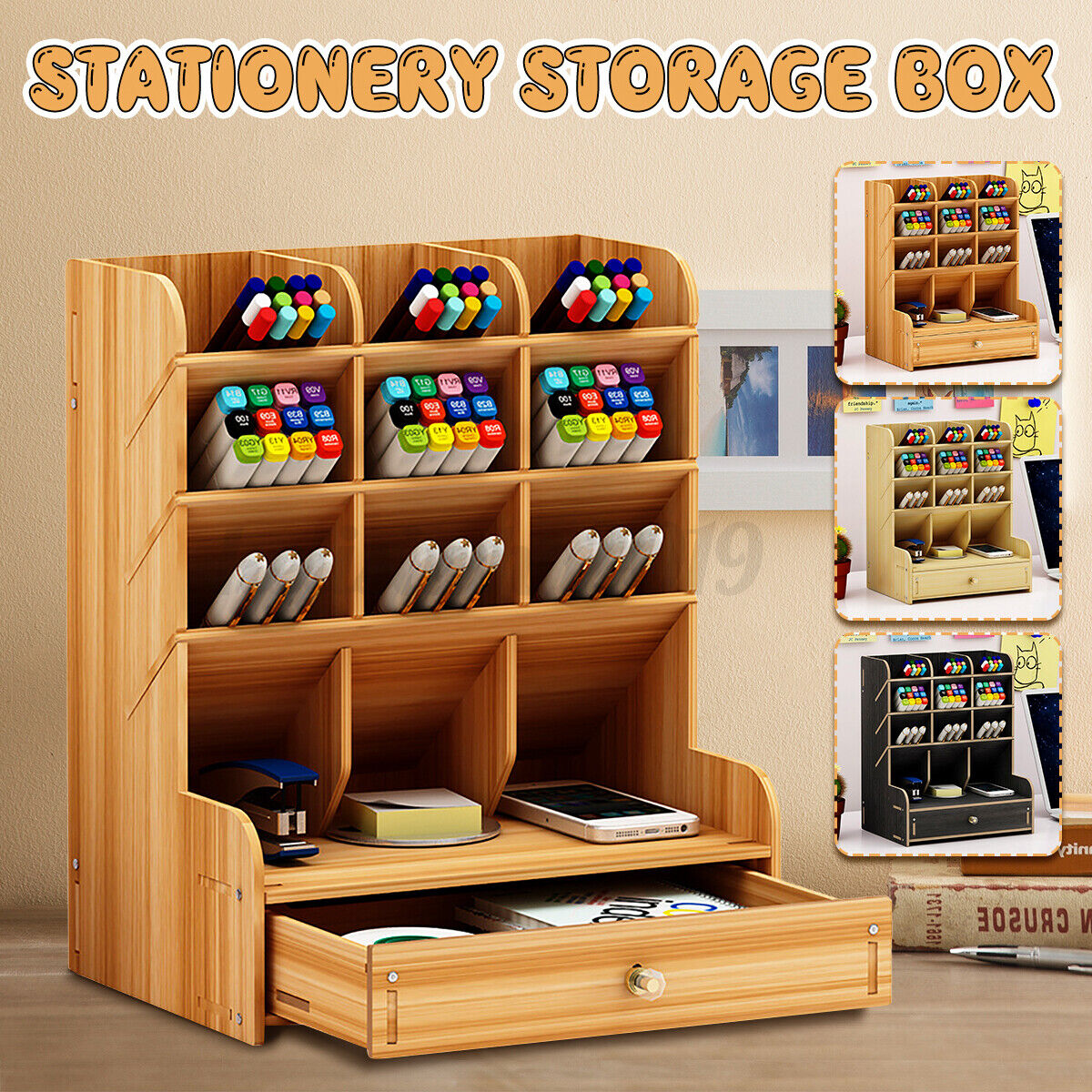 Schreibtisch Organizer Stiftehalter Aufbewahrungsbox Schreibtischbox Schubladen 