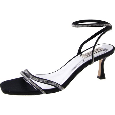 Женские туфли Badgley Mischka с ремешком на щиколотке черного цвета на высоком каблуке 8 см (B,M) BHFO 9754