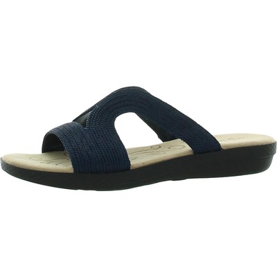Легкие уличные женские босоножки Nia Navy Slip On Slide 7 среднего размера (B,M) BHFO 0864