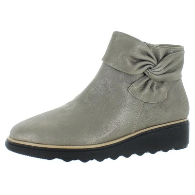 Женские ботинки на платформе Clarks Sharon Salon темно-серого цвета на платформе 9 Medium (B,M) BHFO 5004