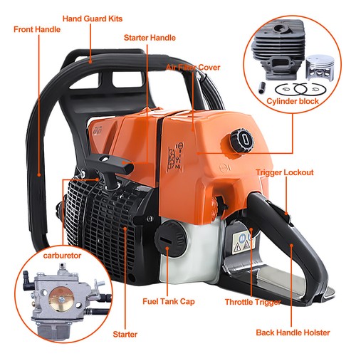 MS660 91.6cc Top Handle Chainsaw Power Head Gasoline Fit 20/22/24/36in Bar Chain