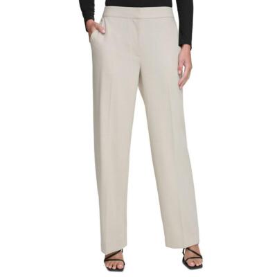 Женские рабочие брюки DKNY с широкими штанинами и высокой талией Petites BHFO 2721