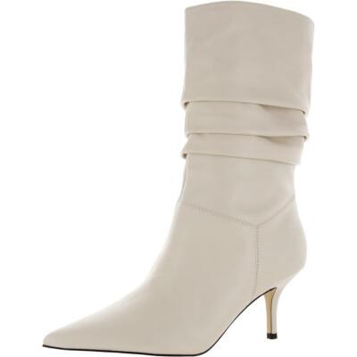 Женские замшевые сапоги до середины икры цвета слоновой кости Nine West Womens Mycki 8 Medium (B,M) BHFO 7723