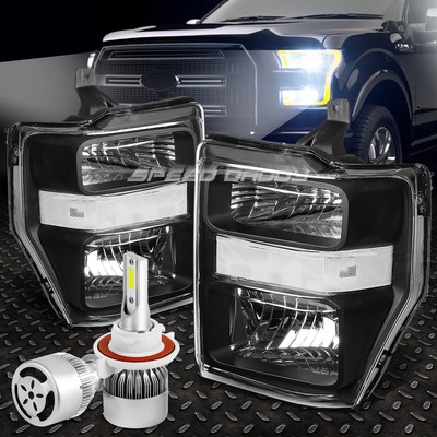 ЧЕРНЫЙ КОРПУС ФАРЫ + БЕЛЫЙ СВЕТОДИОД H13 HID с ВЕНТИЛЯТОРОМ ДЛЯ 08-10 F250/F350/F450/F550