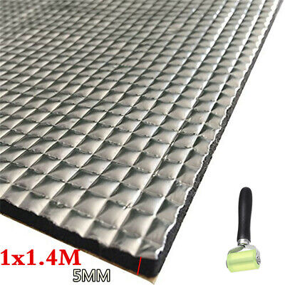 Car Hood Insulation Foam Mat Sound Proofing Heat Shield Floor Mat W/Roller Tool 