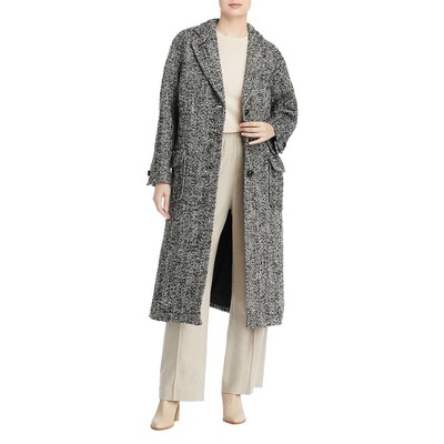

Женское длинное тяжелое пальто Tory Burch из твида черного цвета слоновой кости  BHFO 2174, Black/ivory