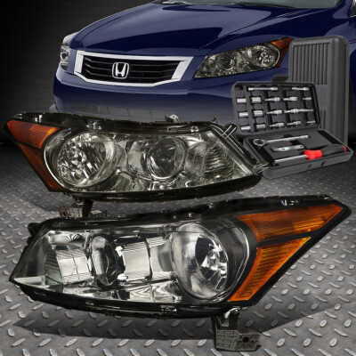 ДЛЯ 08-12 HONDA ACCORD СЕДАН ДЫМЧАТЫЙ КОРПУС ЯНТАРНАЯ УГЛОВАЯ ЛАМПА ФАРЫ + НАБОР ИНСТРУМЕНТОВ