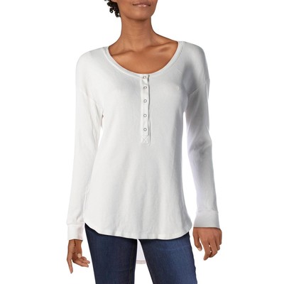 

Splendid Womens White Knit Hi-Low Split Neck Henley Top Shirt  BHFO 0797, Белый