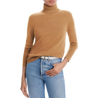 Aqua Cashmere Womens Brown Cashmere Mock Turtleneck Sweater XL BHFO 9337
