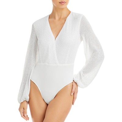 

Женское белое боди-стринги с блестками Bardot Top  BHFO 0228, Orchid white